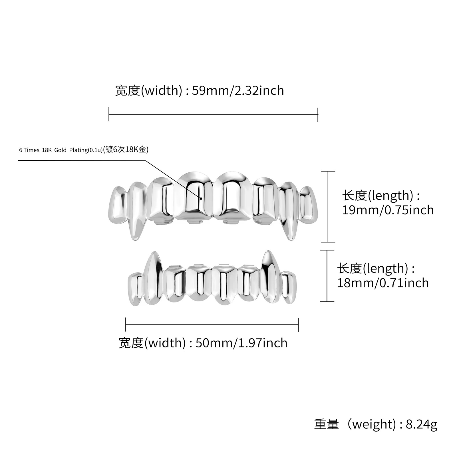 الأسنان Grillz الانياب - الصورة 5